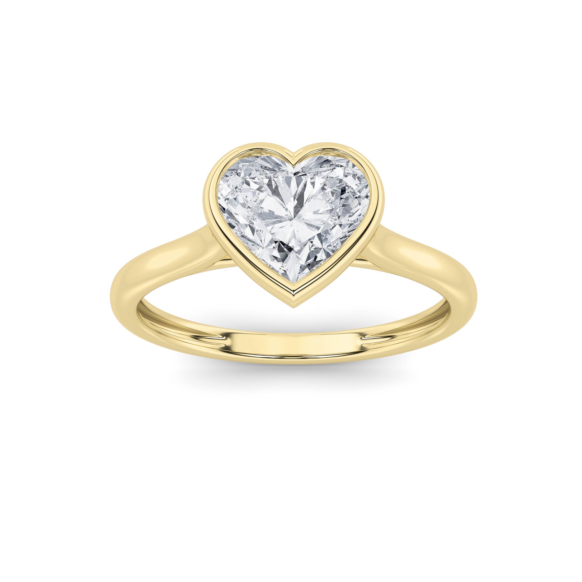 1.00 CT Heart Diamond Ring in 14K Yellow Gold