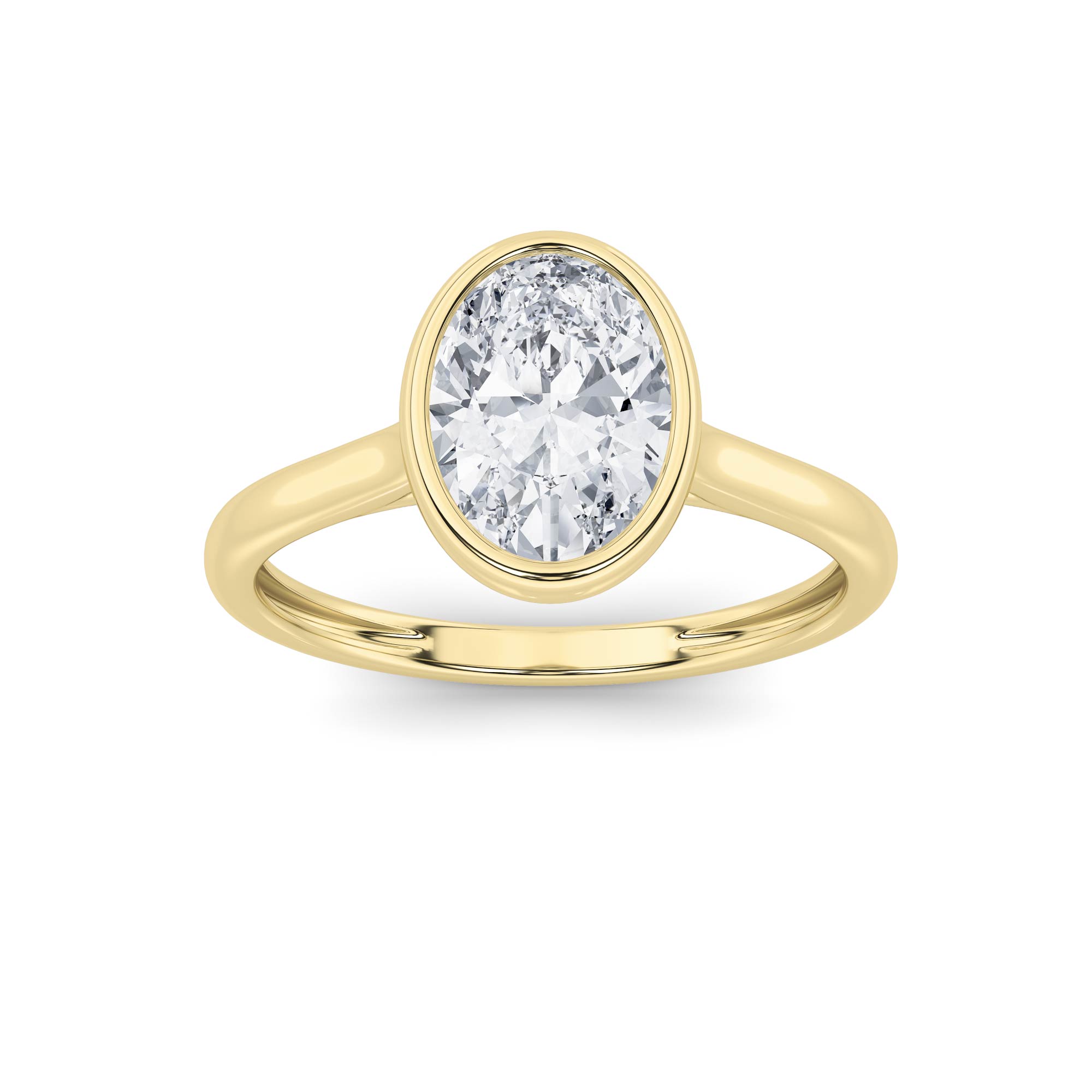 1.00 CT Oval Diamond Ring in 14K Yellow Gold