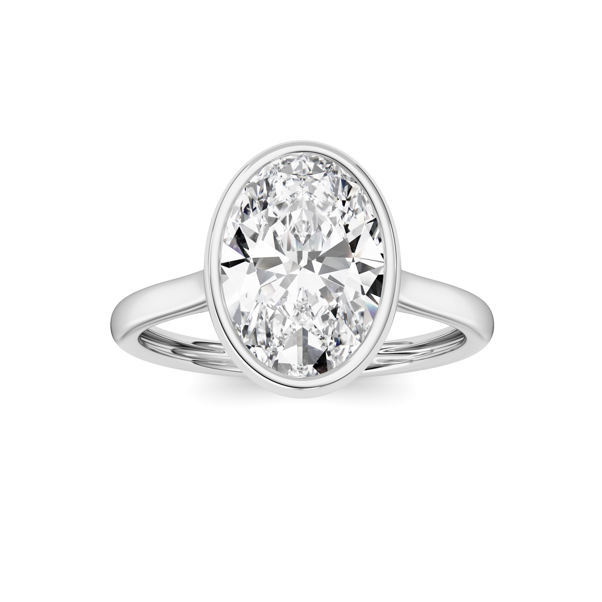 2.00 CT Oval Diamond Ring in 14K White Gold