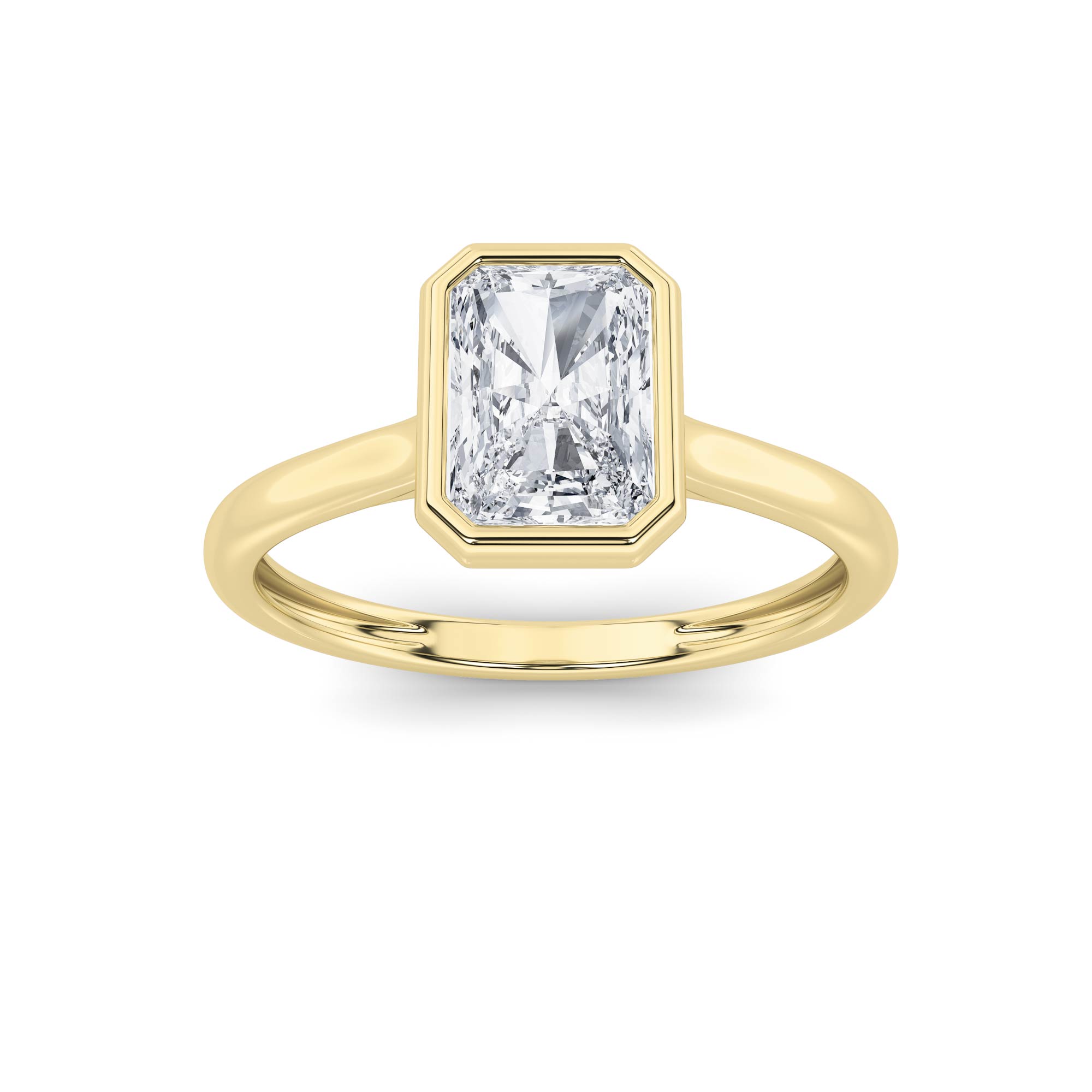 1.00 CT Radiant Diamond Ring in 14K Yellow Gold