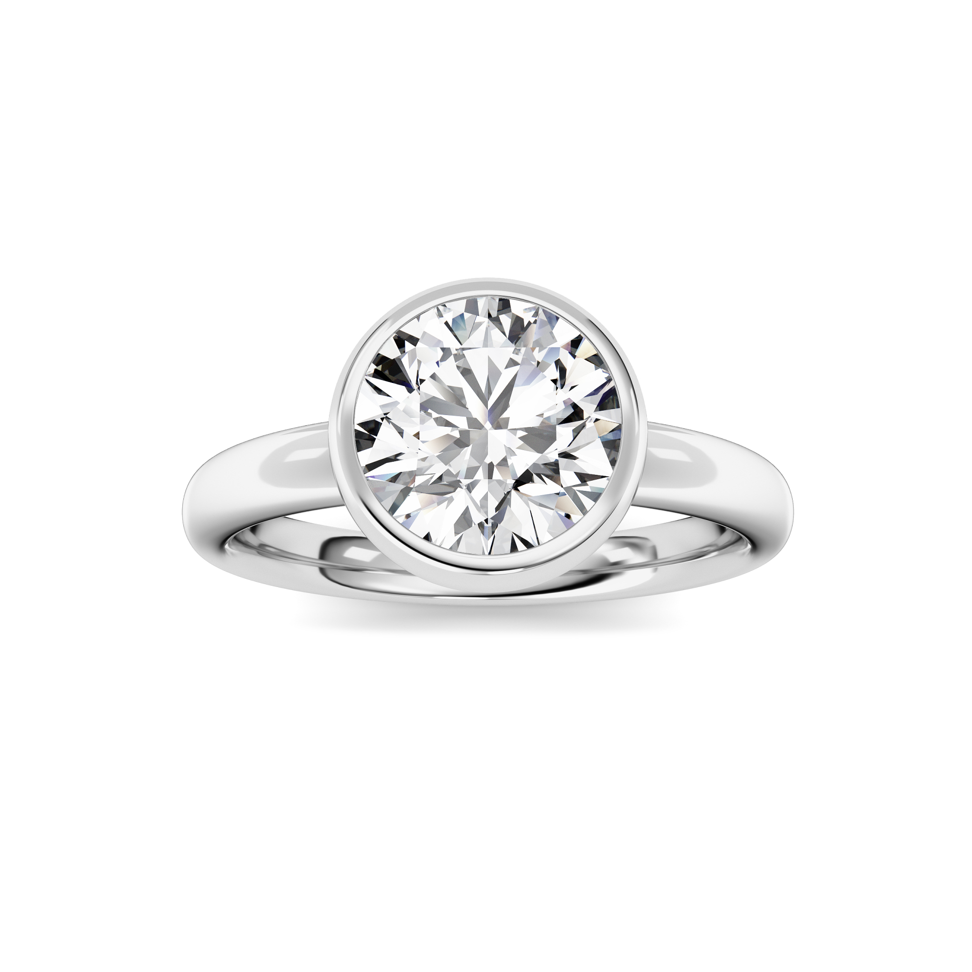 2Cttw Round Shaped Lab Grown Diamond (F/VS)  Ring in 14K Gold