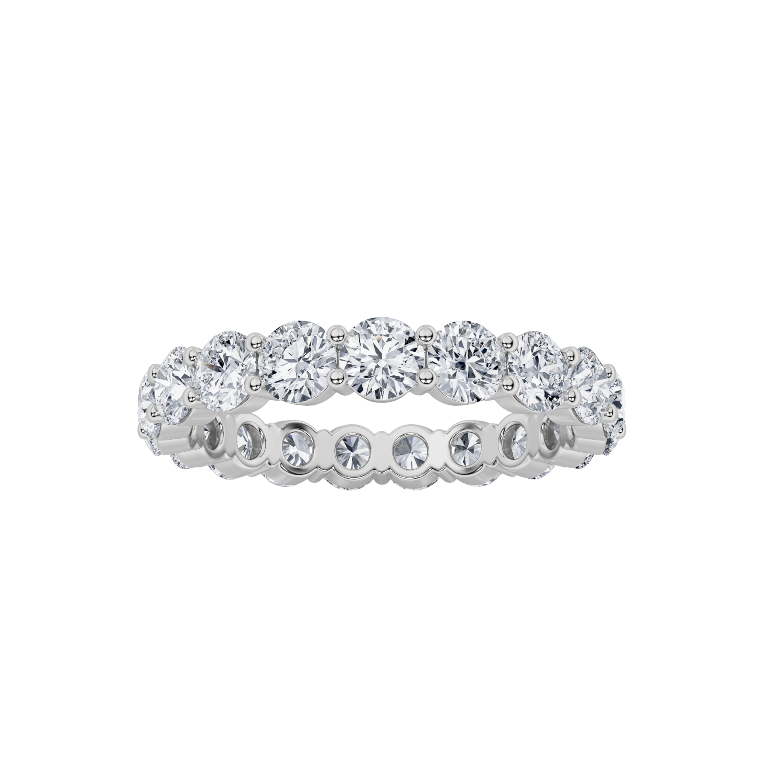2.55 CT Round Diamond Ring in 14K White Gold