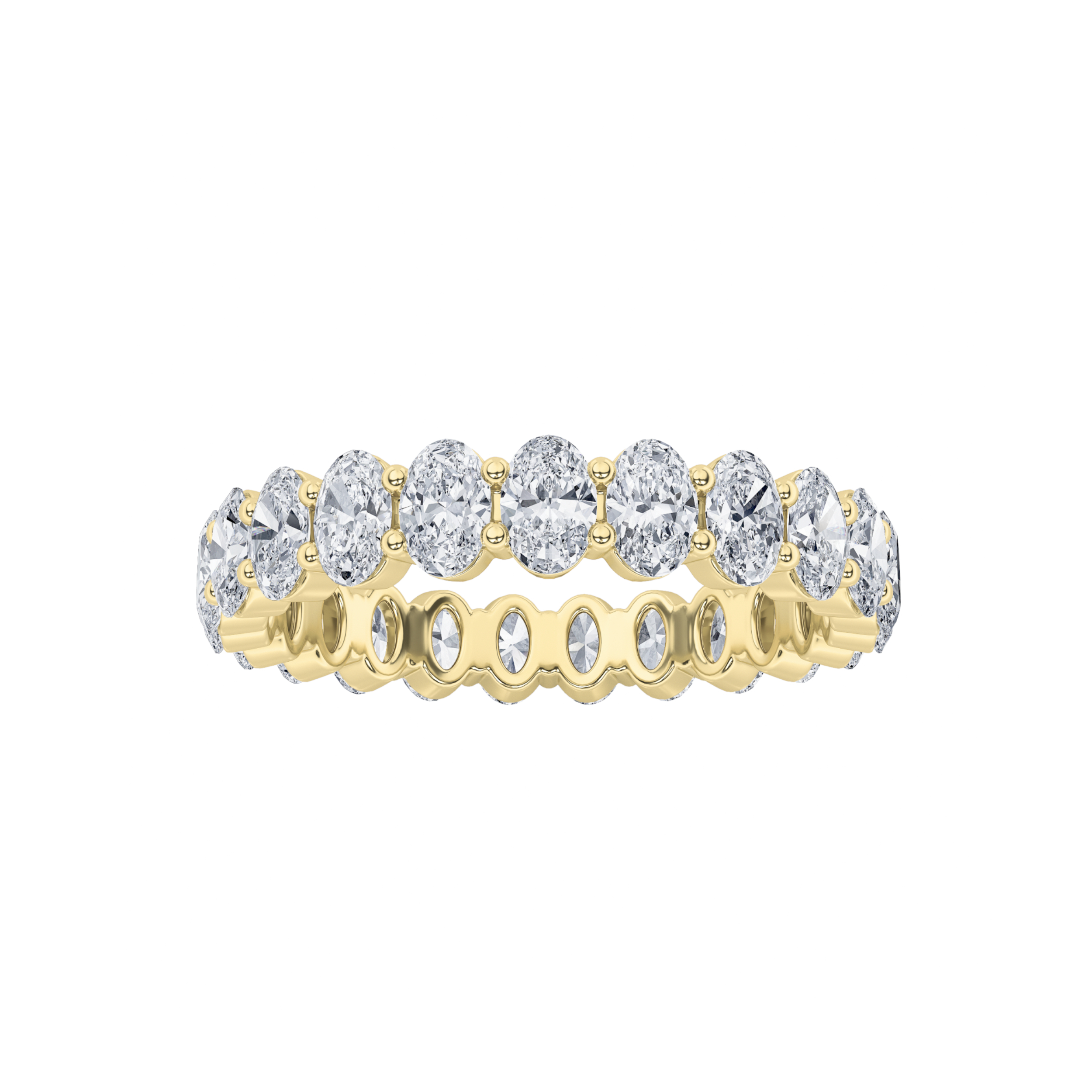 3.50 CT Oval Diamond Ring in 14K Yellow Gold