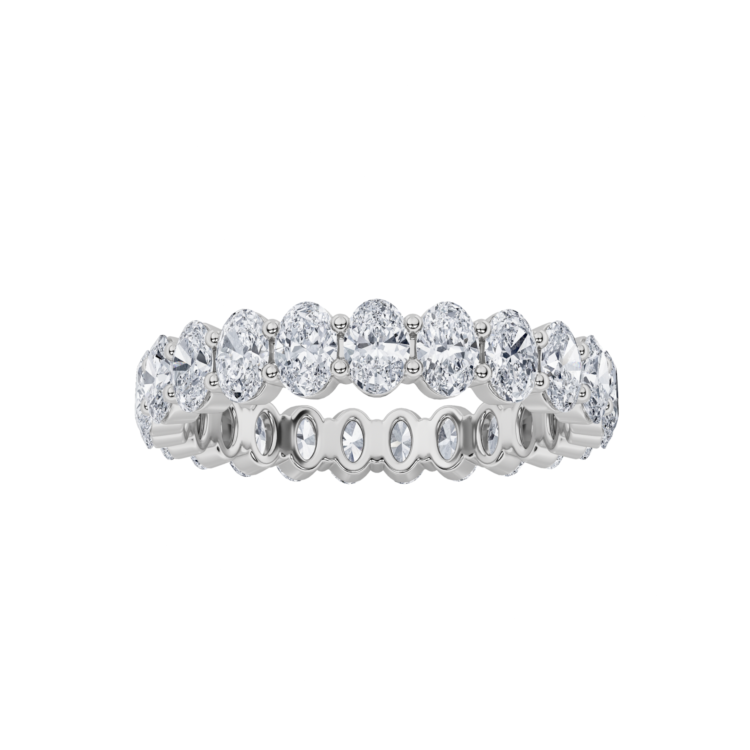 3.70 CT Oval Diamond Ring in 14K White Gold