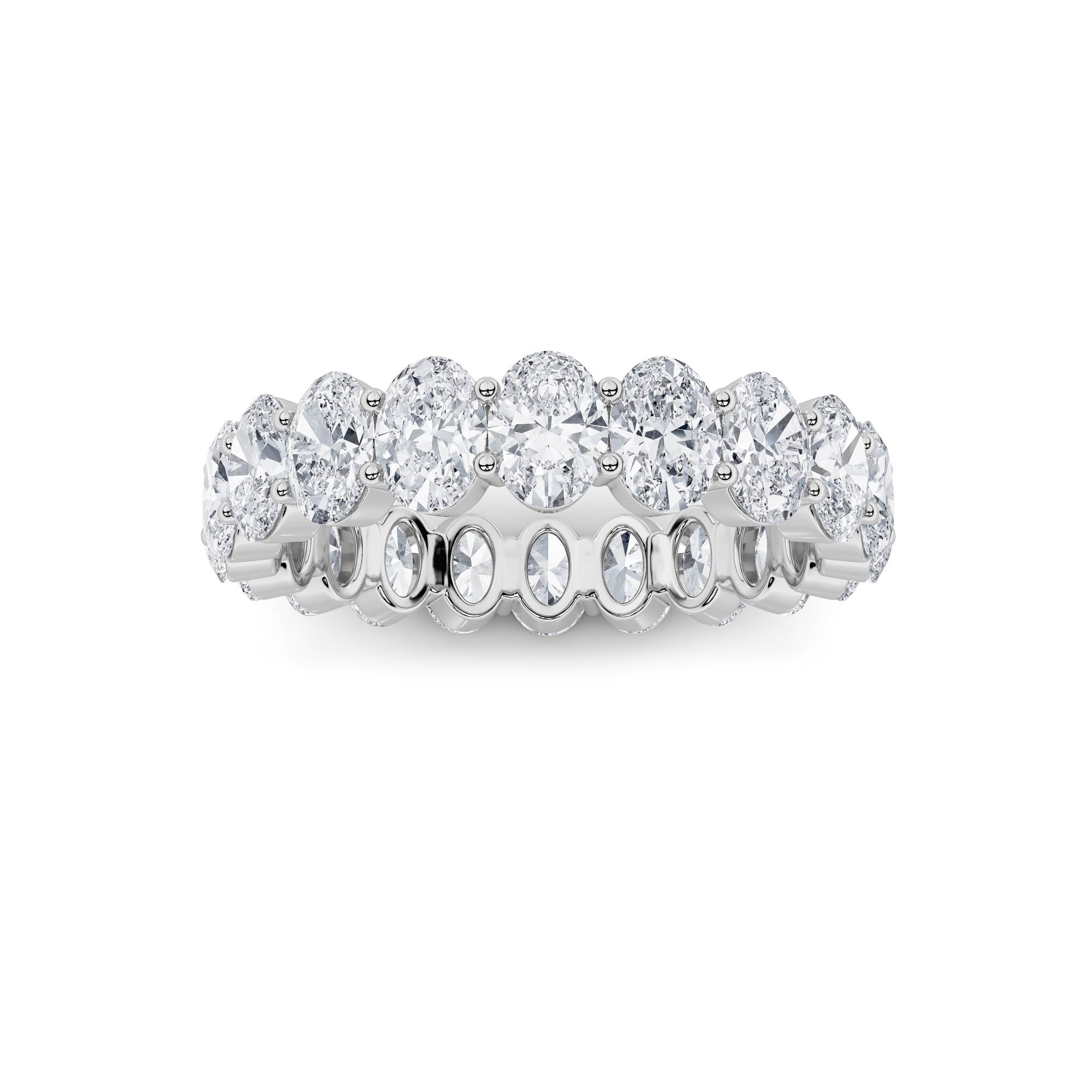 4Cttw Oval Shaped Lab Grown Diamond ( F / VS ) Eternity Band set in 14K White Gold