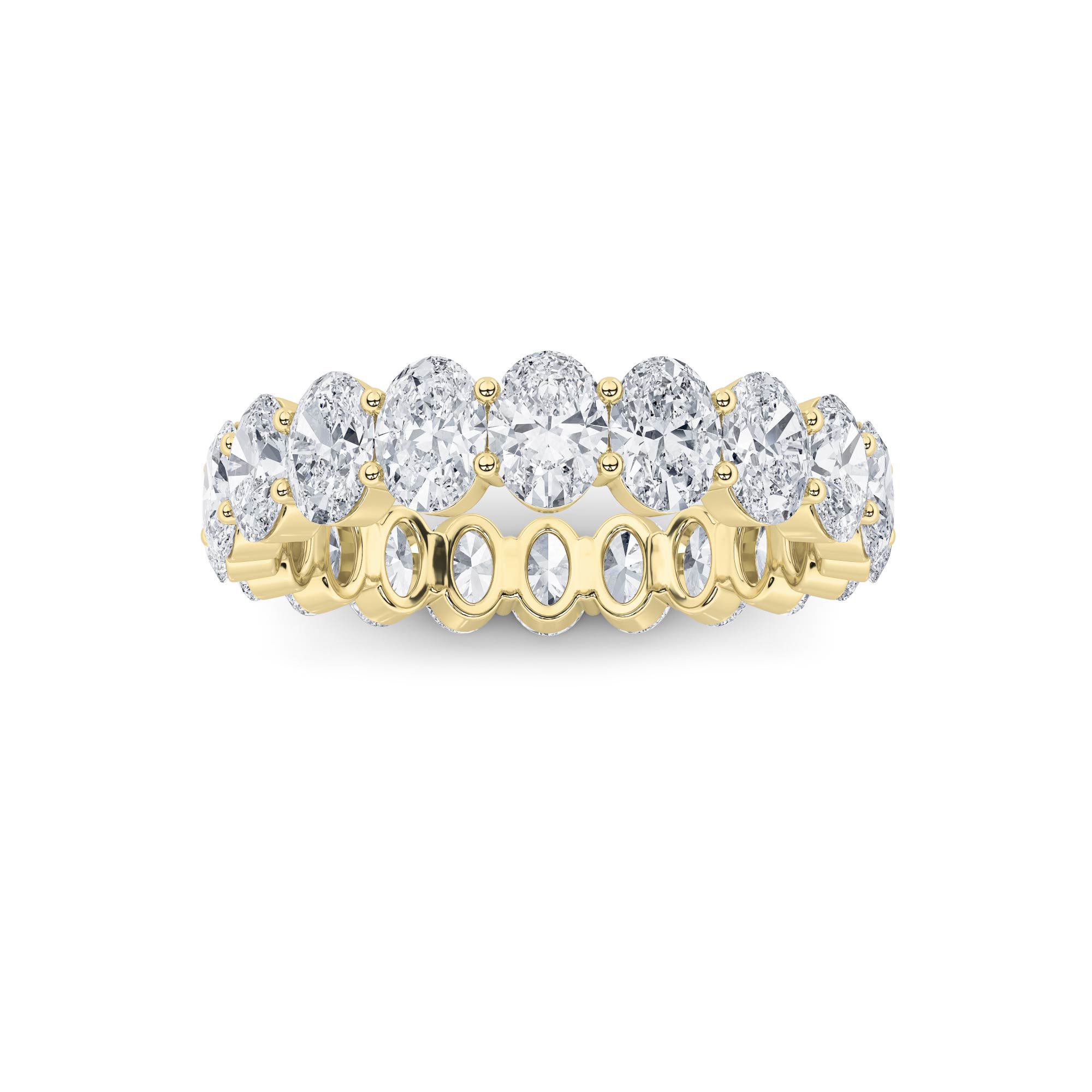4Cttw Oval Shaped Lab Grown Diamond ( F / VS ) Eternity Band set in 14K Yellow Gold