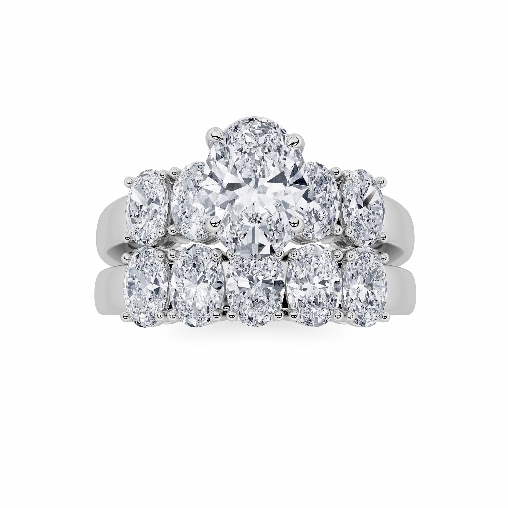 2.50 CT Oval Diamond Ring in 14K White Gold