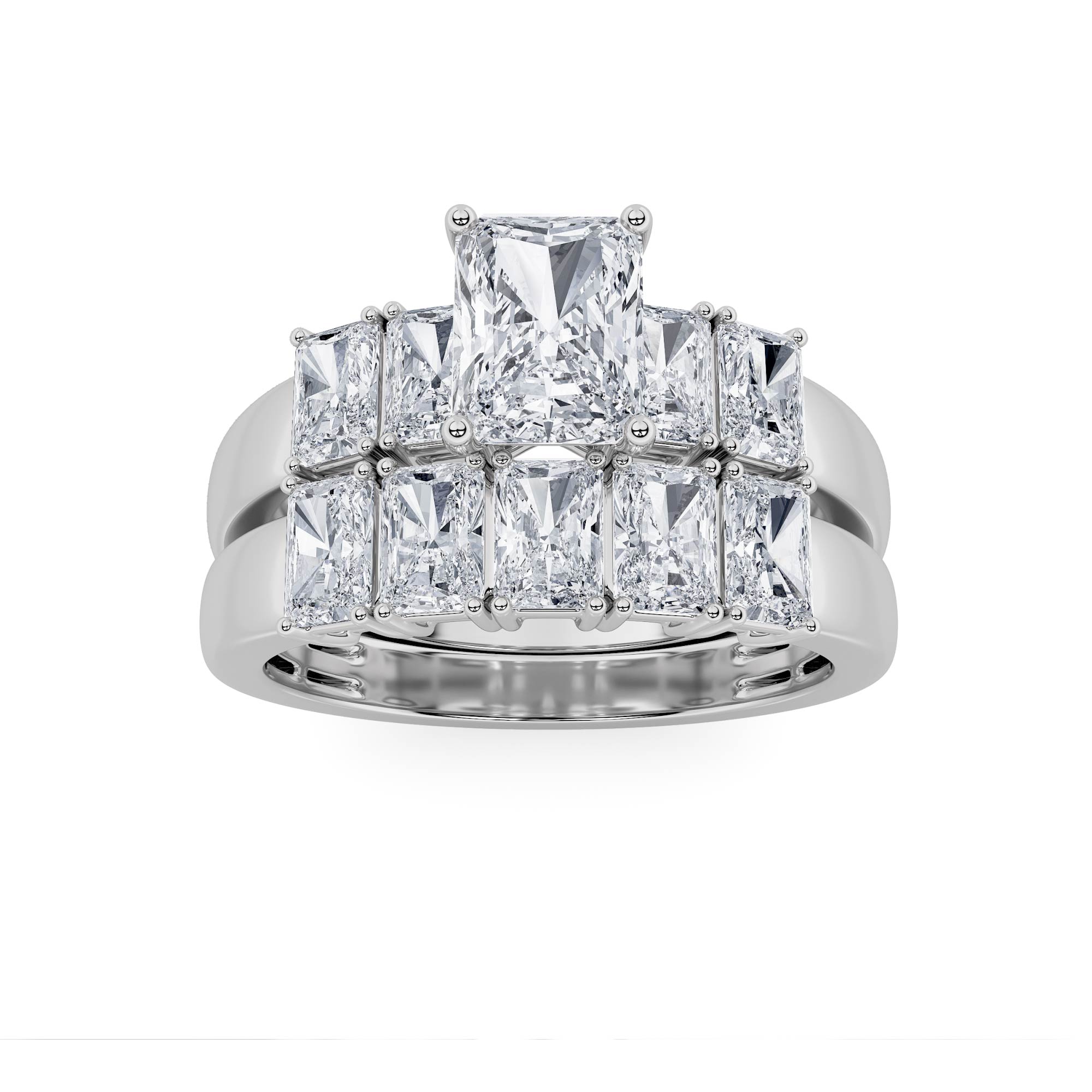 2.50 CT Radiant Diamond Ring in 14K White Gold