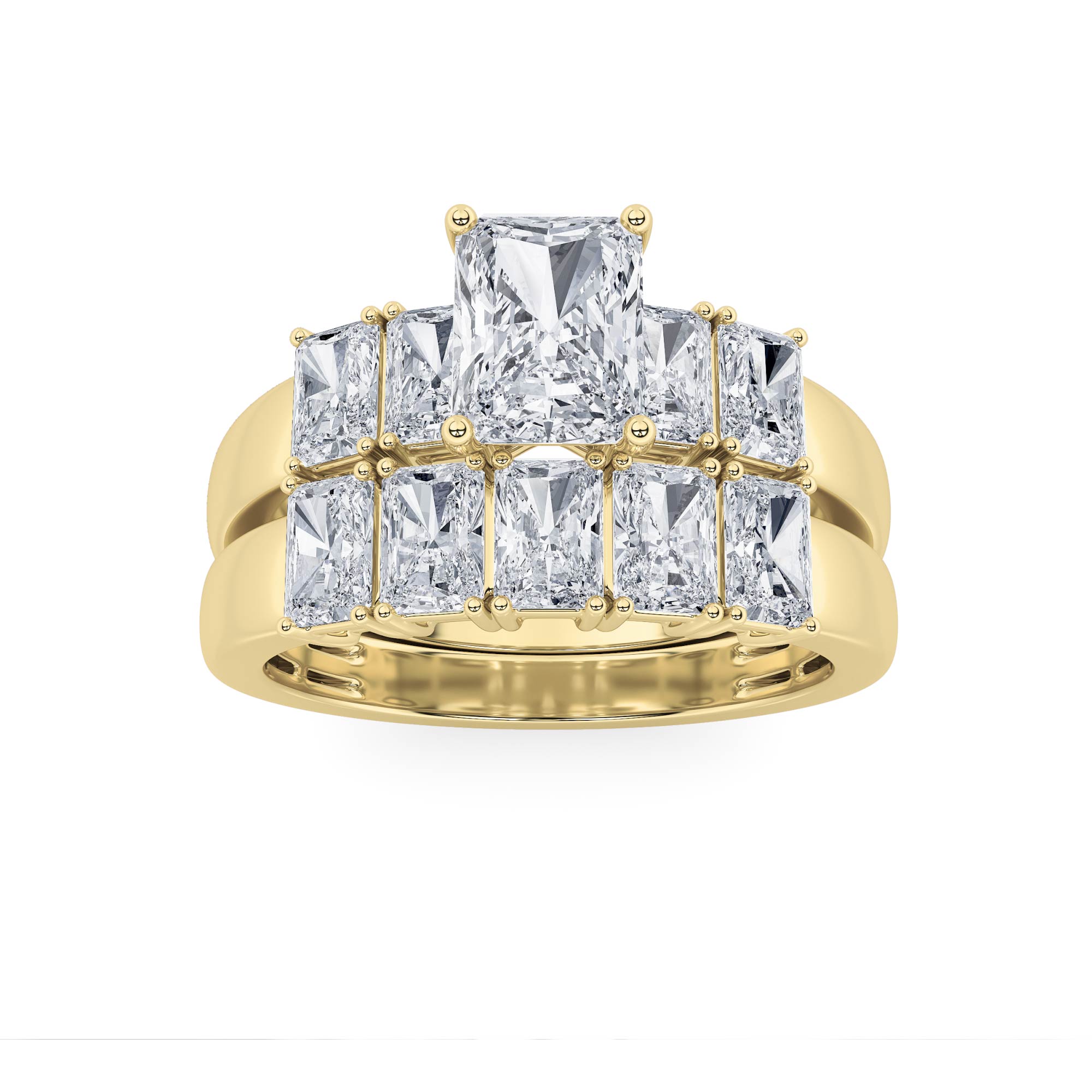 2.50 CT Radiant Diamond Ring in 14K Yellow Gold