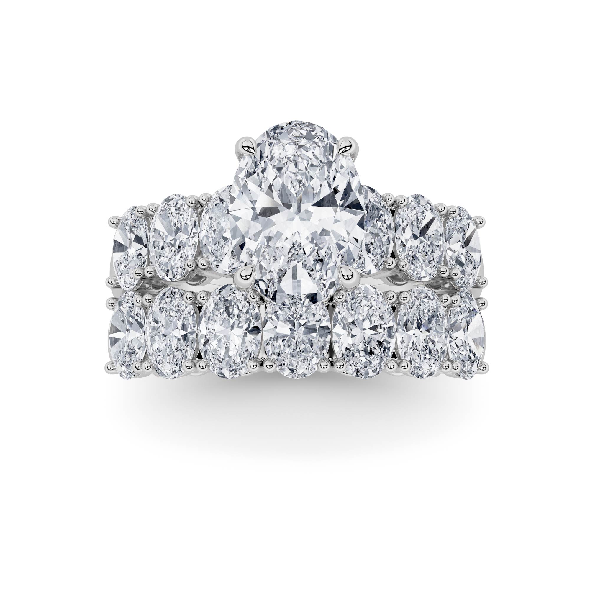 3.50 CT Oval Diamond Ring in 14K White Gold