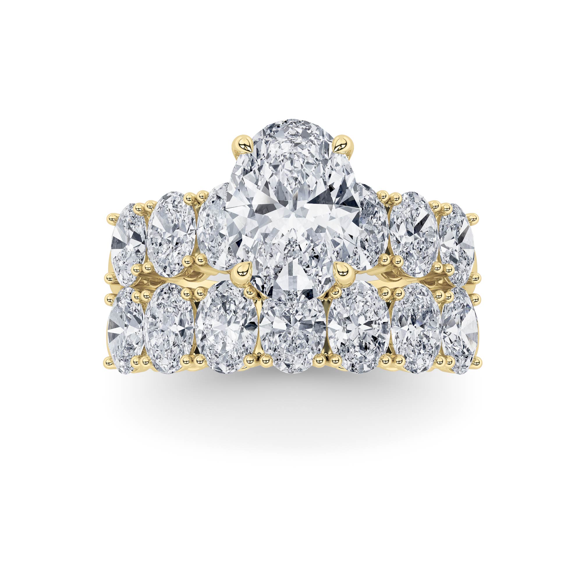 3.50 CT Oval Diamond Ring in 14K Yellow Gold