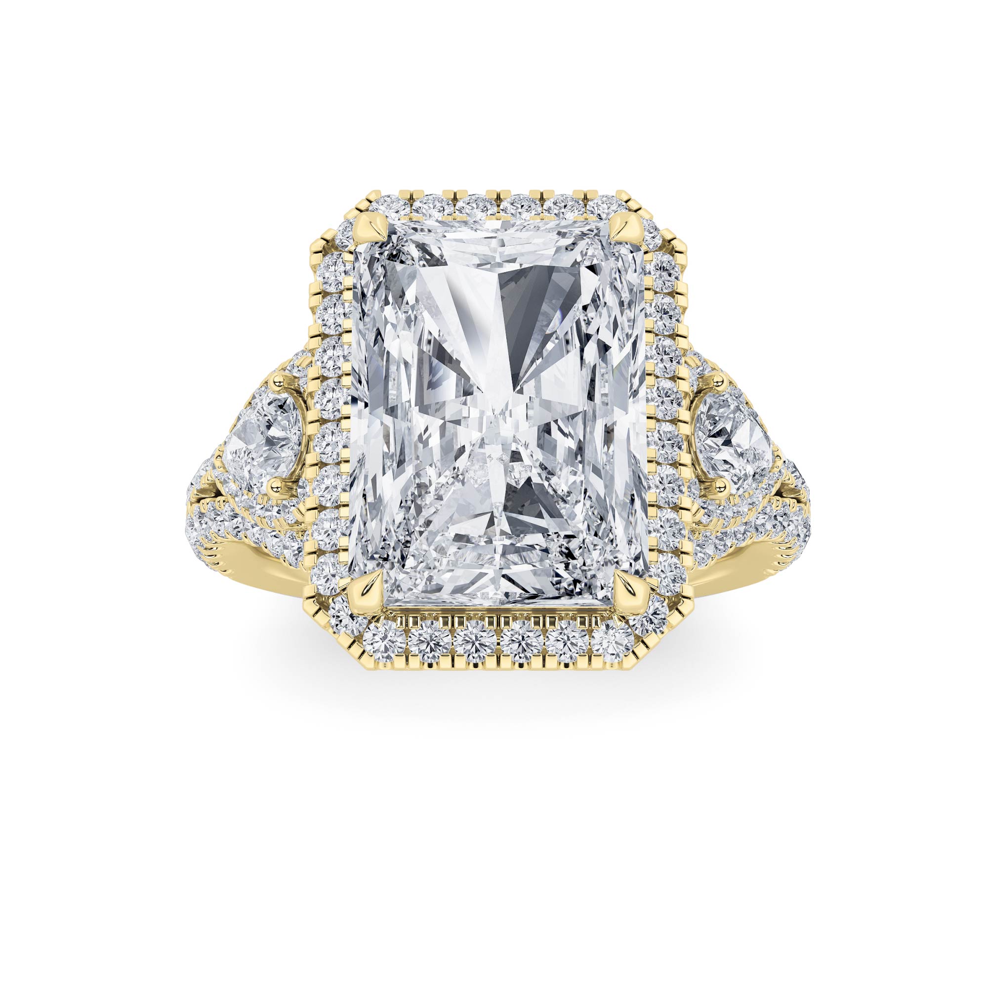 6.25 CT Radiant Diamond Ring in 14K Yellow Gold