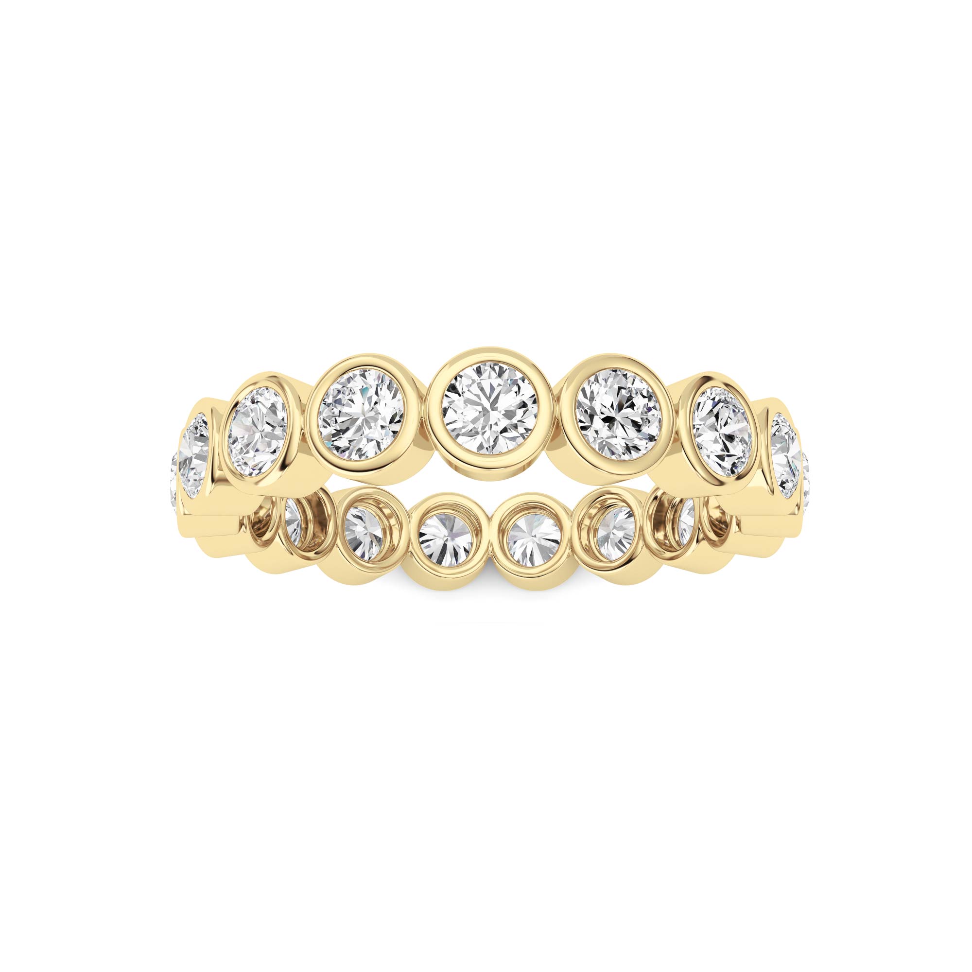 1.8Cttw Round Shaped Lab Grown Diamond ( F / VS ) Eternity Band set in 14K Yellow Gold