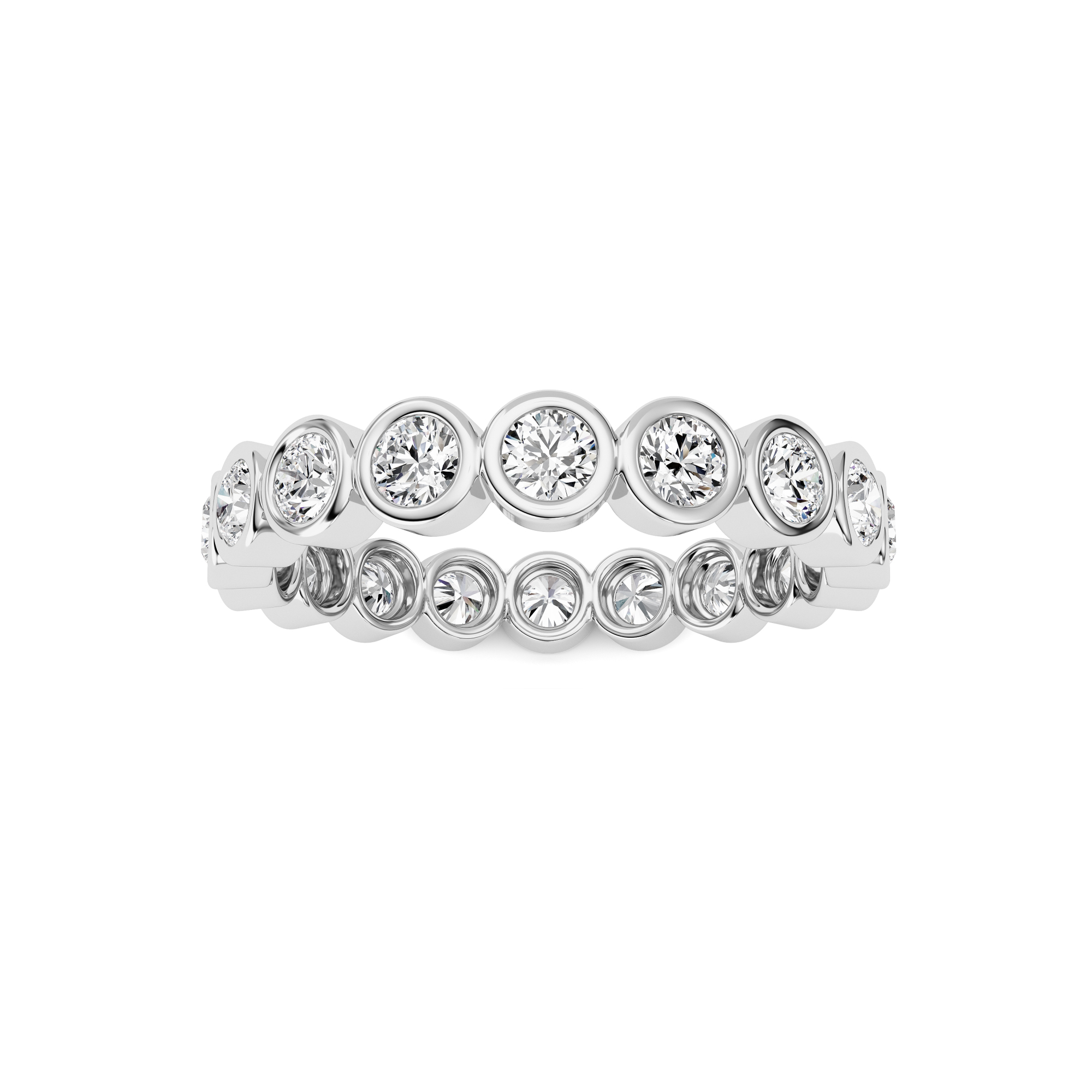1.8Cttw Round Shaped Lab Grown Diamond ( F / VS ) Eternity Band set in 14K White Gold