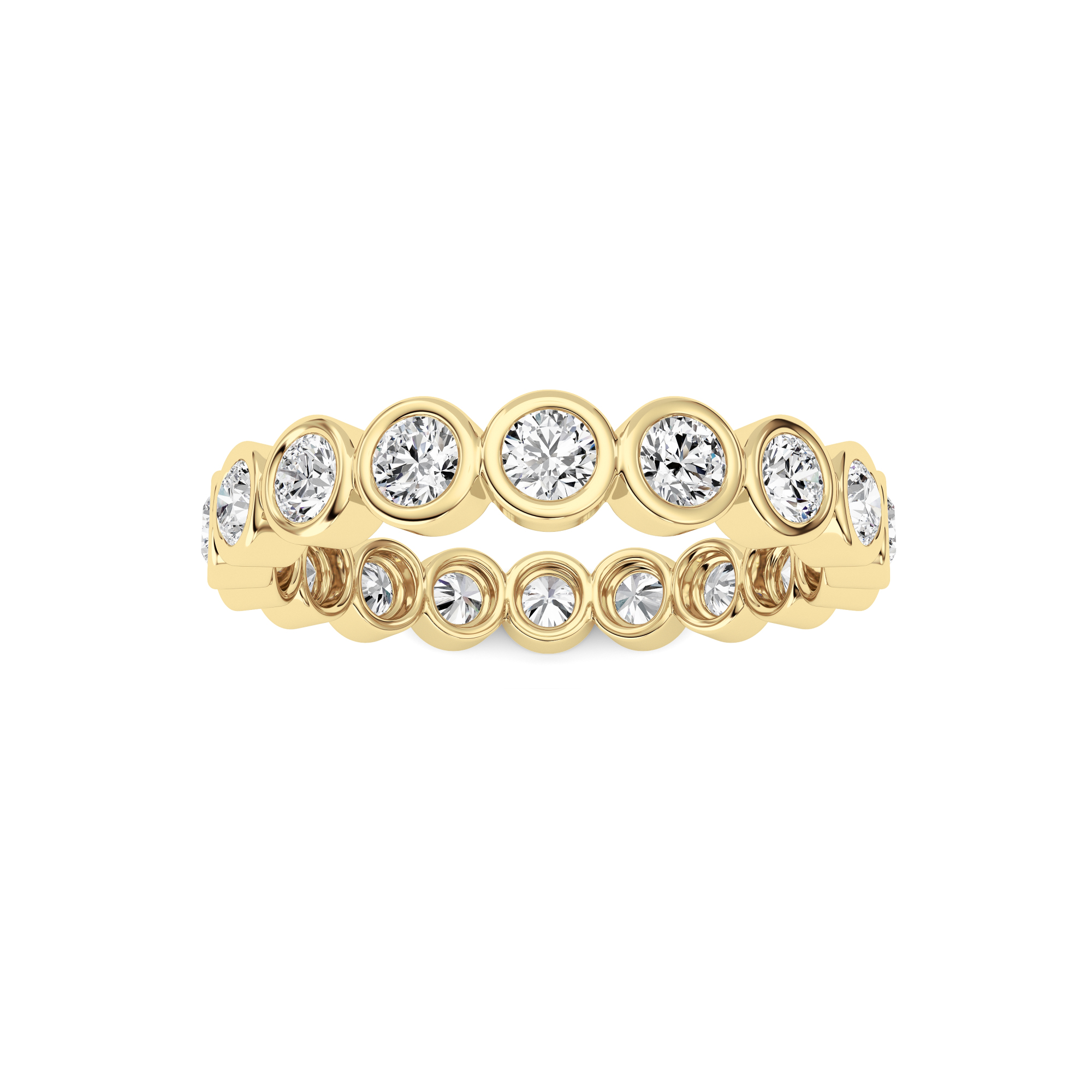 1.8Cttw Round Shaped Lab Grown Diamond ( F / VS ) Eternity Band set in 14K Yellow Gold