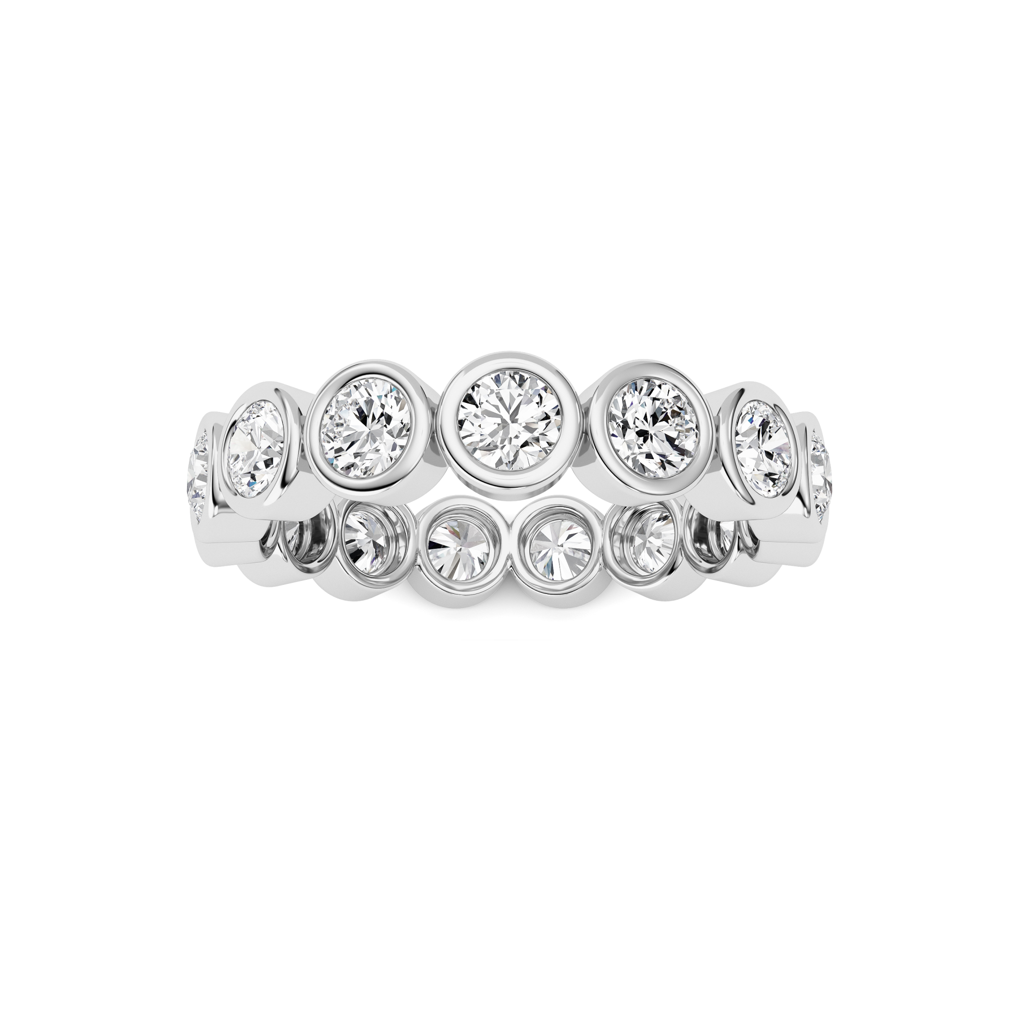 1.9Cttw Round Shaped Lab Grown Diamond ( F / VS ) Eternity Band set in 14K White Gold