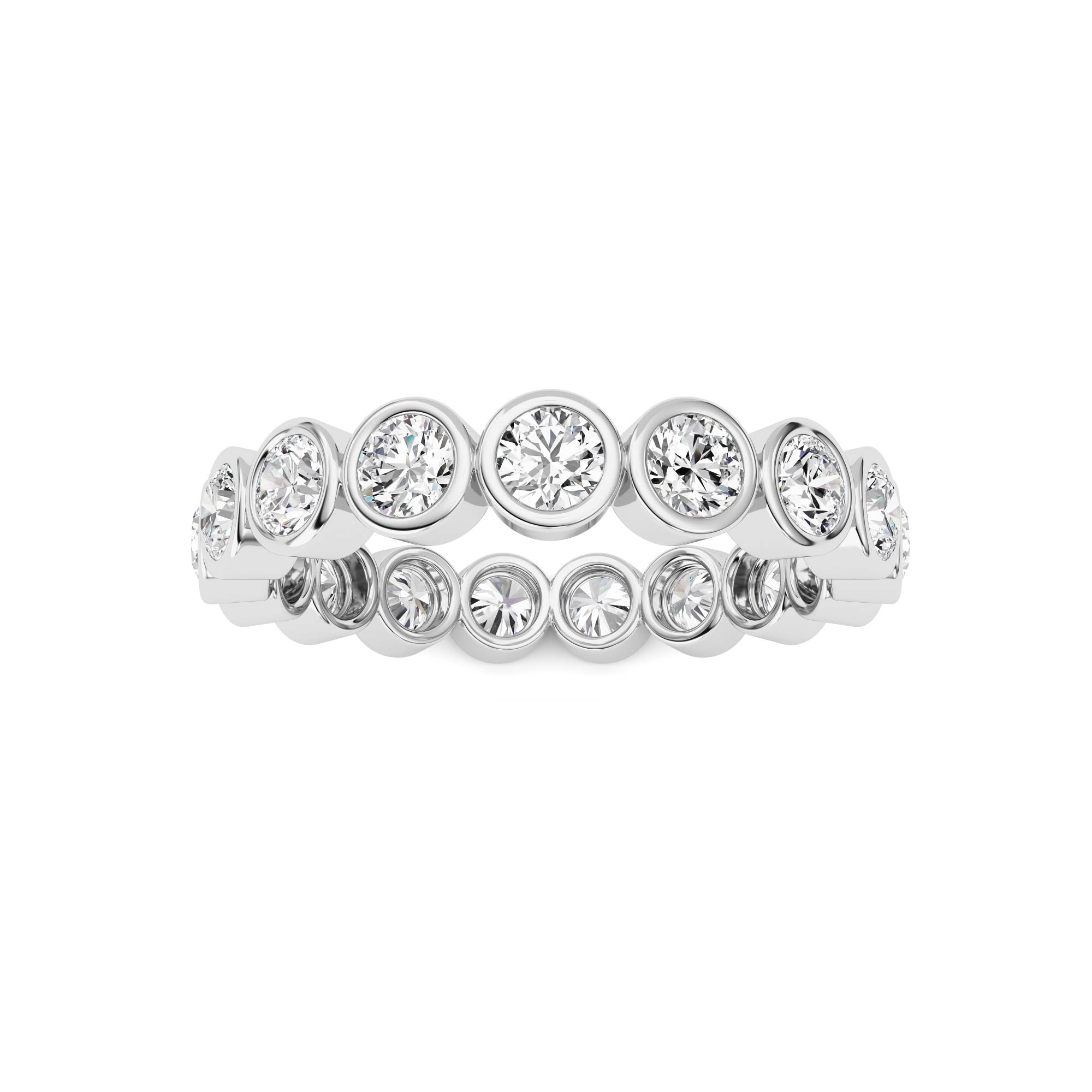 2.2Cttw Round Shaped Lab Grown Diamond ( F / VS ) Eternity Band set in 14K White Gold
