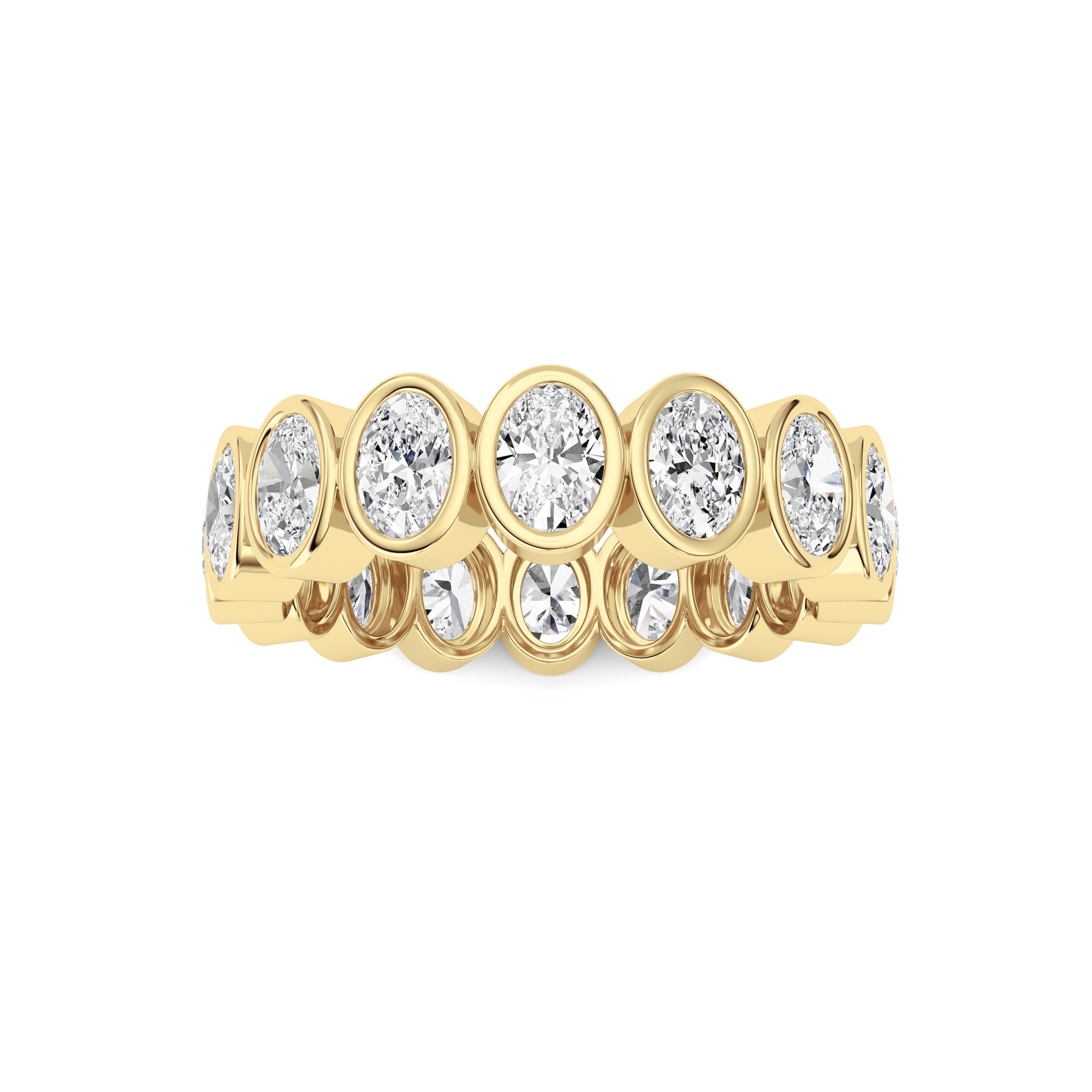 2.4Cttw Oval Shaped Lab Grown Diamond ( F / VS ) Eternity Band set in 14K Yellow Gold