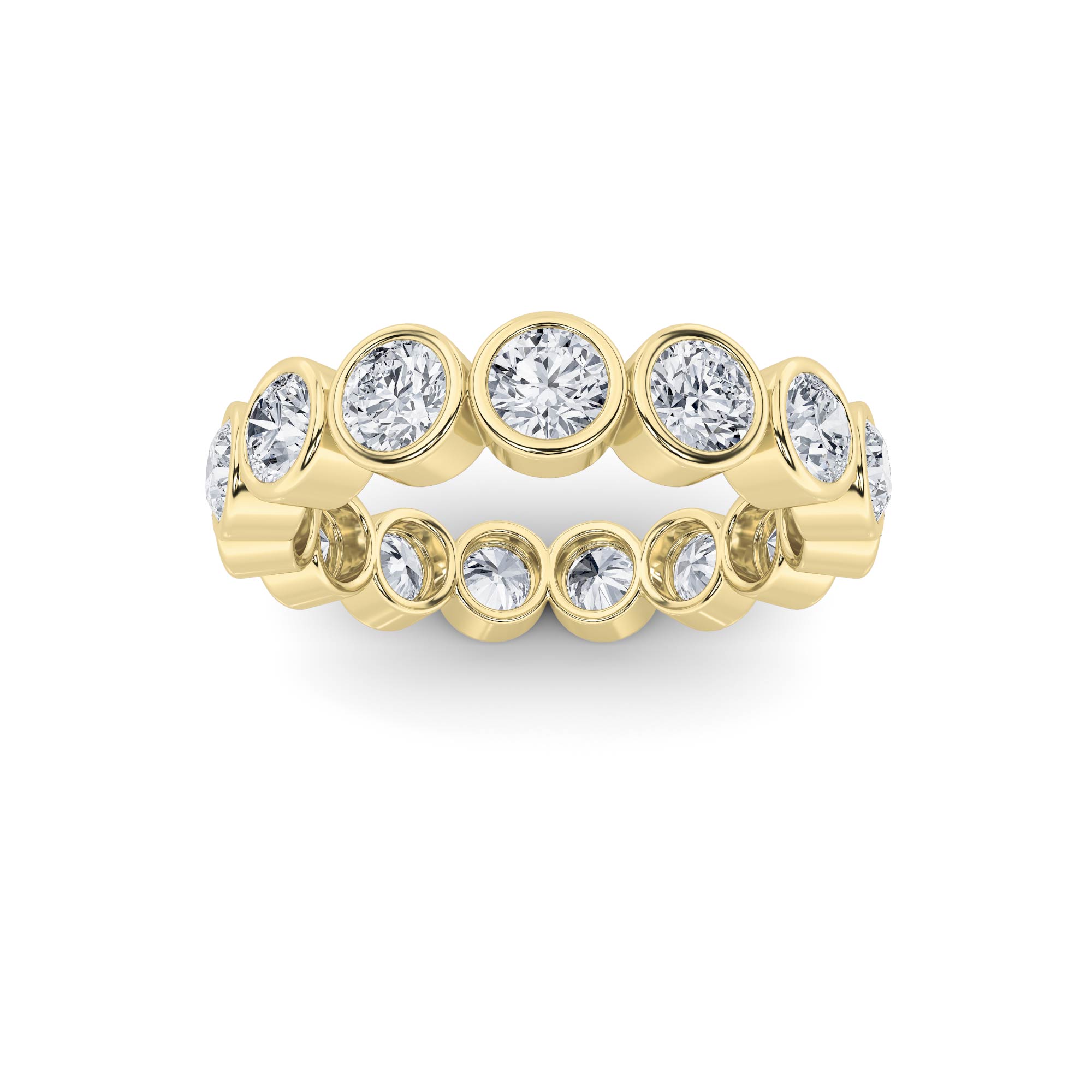 2.2Cttw Round Shaped Lab Grown Diamond ( F / VS ) Eternity Band set in 14K Yellow Gold