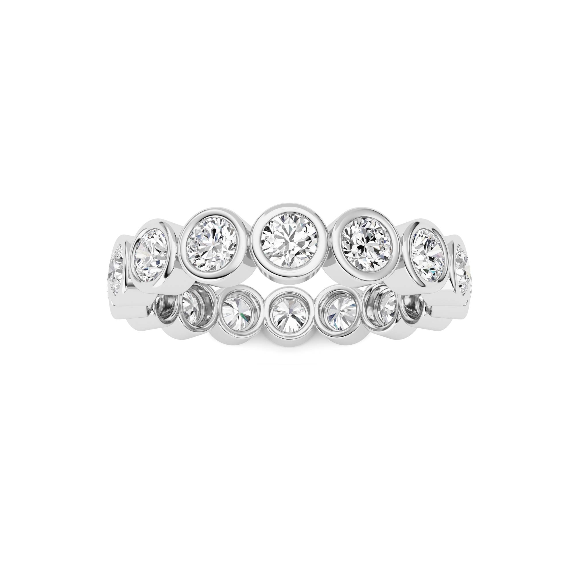 2.4Cttw Round Shaped Lab Grown Diamond ( F / VS ) Eternity Band set in 14K White Gold