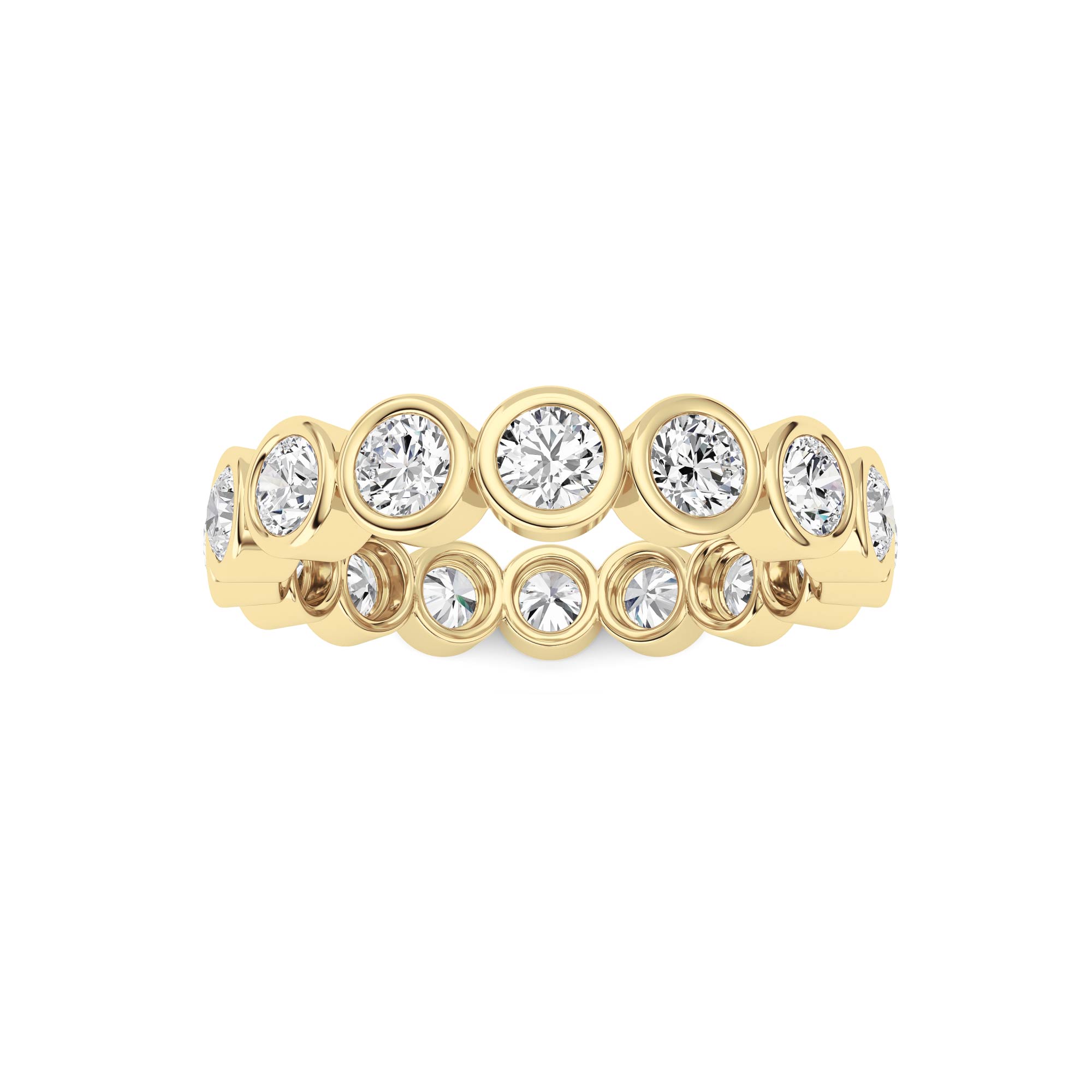 2.4Cttw Round Shaped Lab Grown Diamond ( F / VS ) Eternity Band set in 14K Yellow Gold