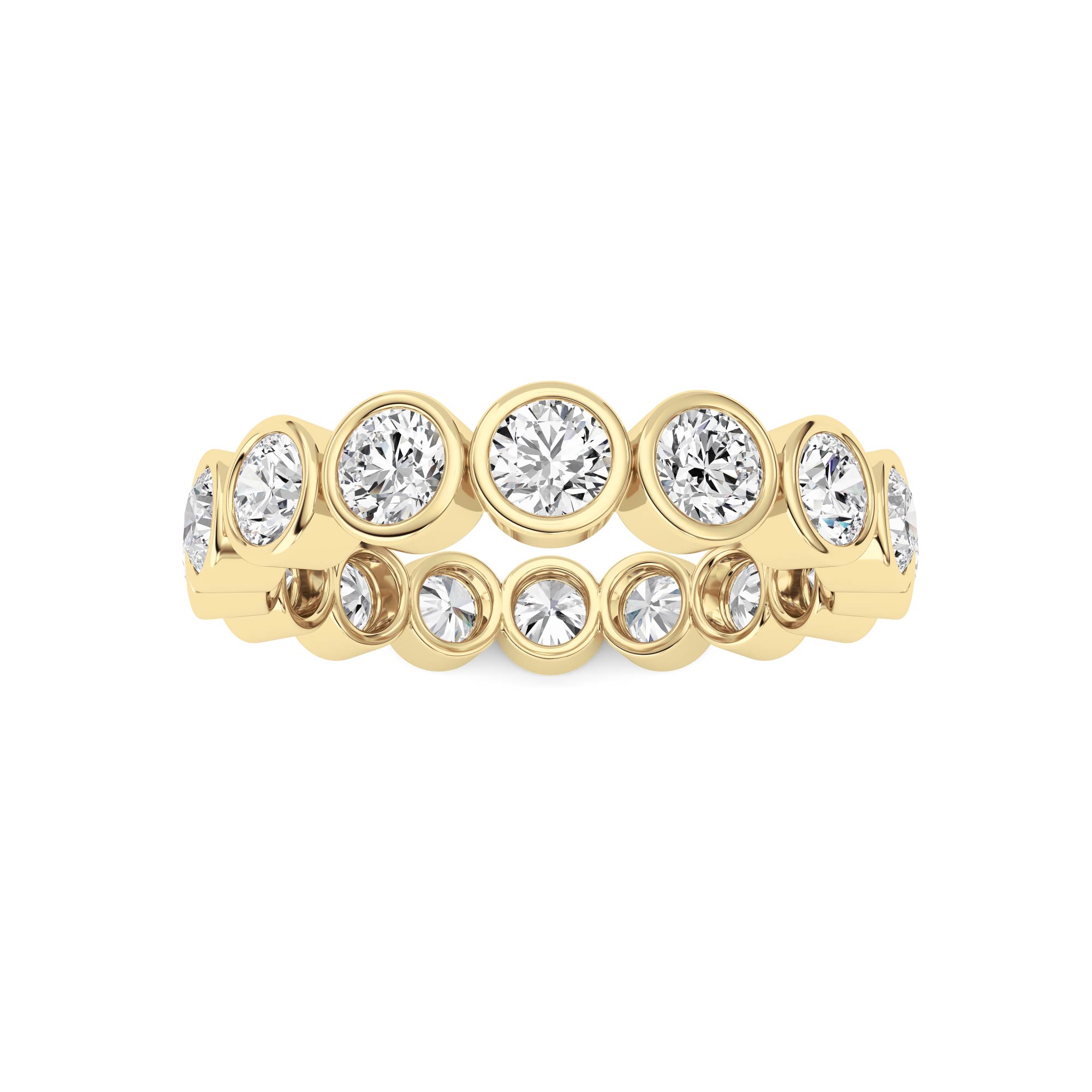 2.9Cttw Round Shaped Lab Grown Diamond ( F / VS ) Eternity Band set in 14K Yellow Gold