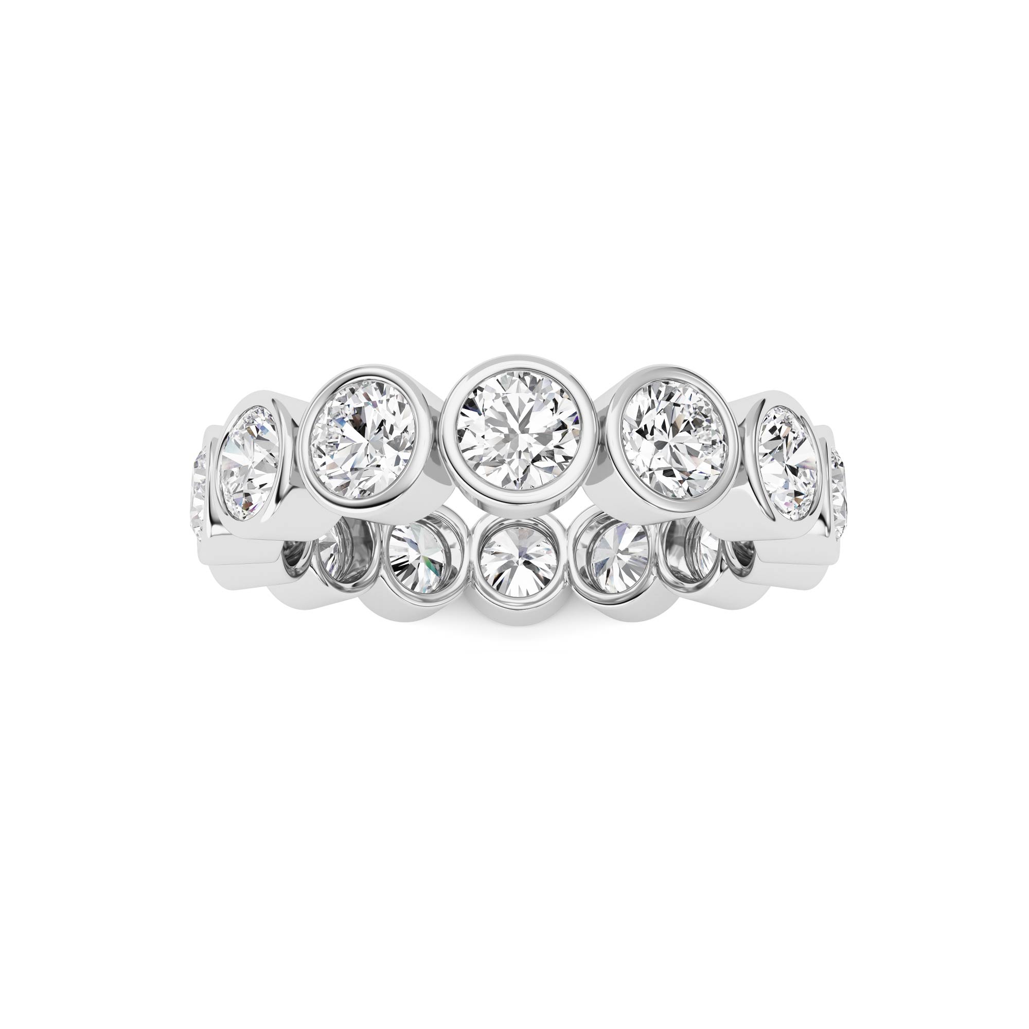 3.1Cttw Round Shaped Lab Grown Diamond ( F / VS ) Eternity Band set in 14K White Gold