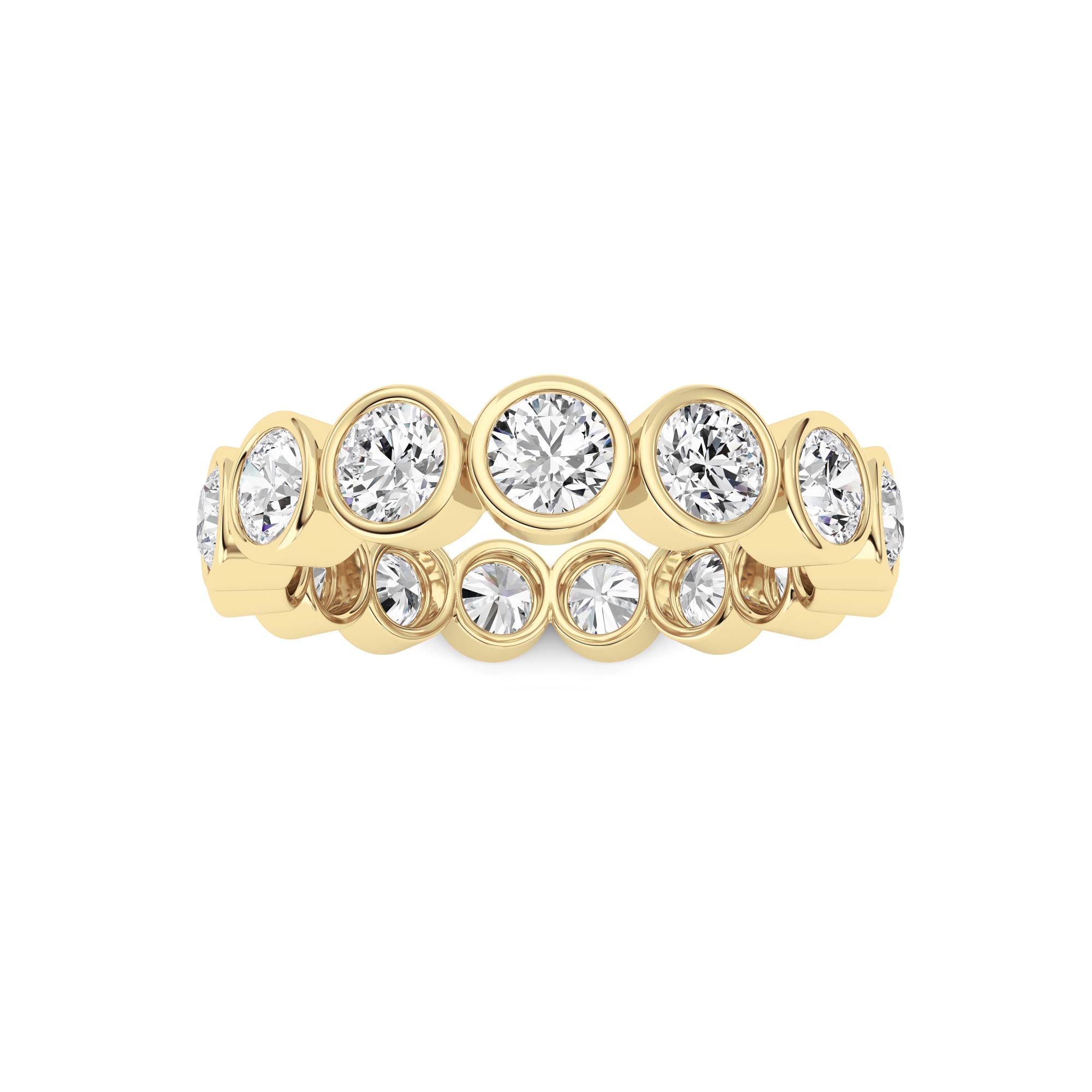 3.3Cttw Round Shaped Lab Grown Diamond ( F / VS ) Eternity Band set in 14K Yellow Gold