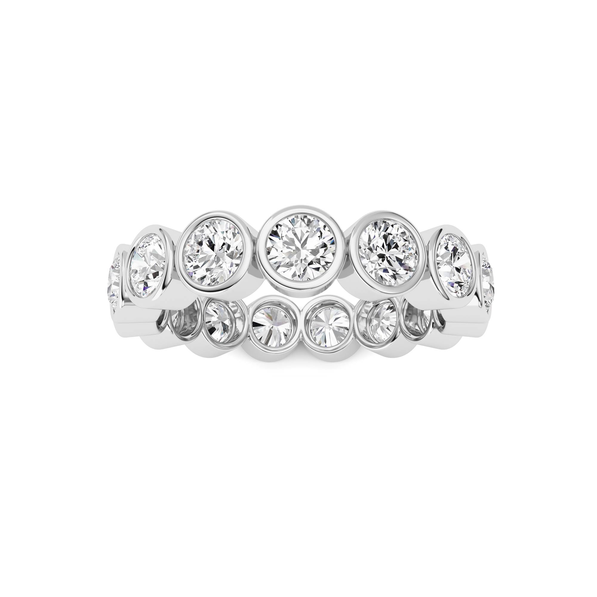 3.3Cttw Round Shaped Lab Grown Diamond ( F / VS ) Eternity Band set in 14K White Gold