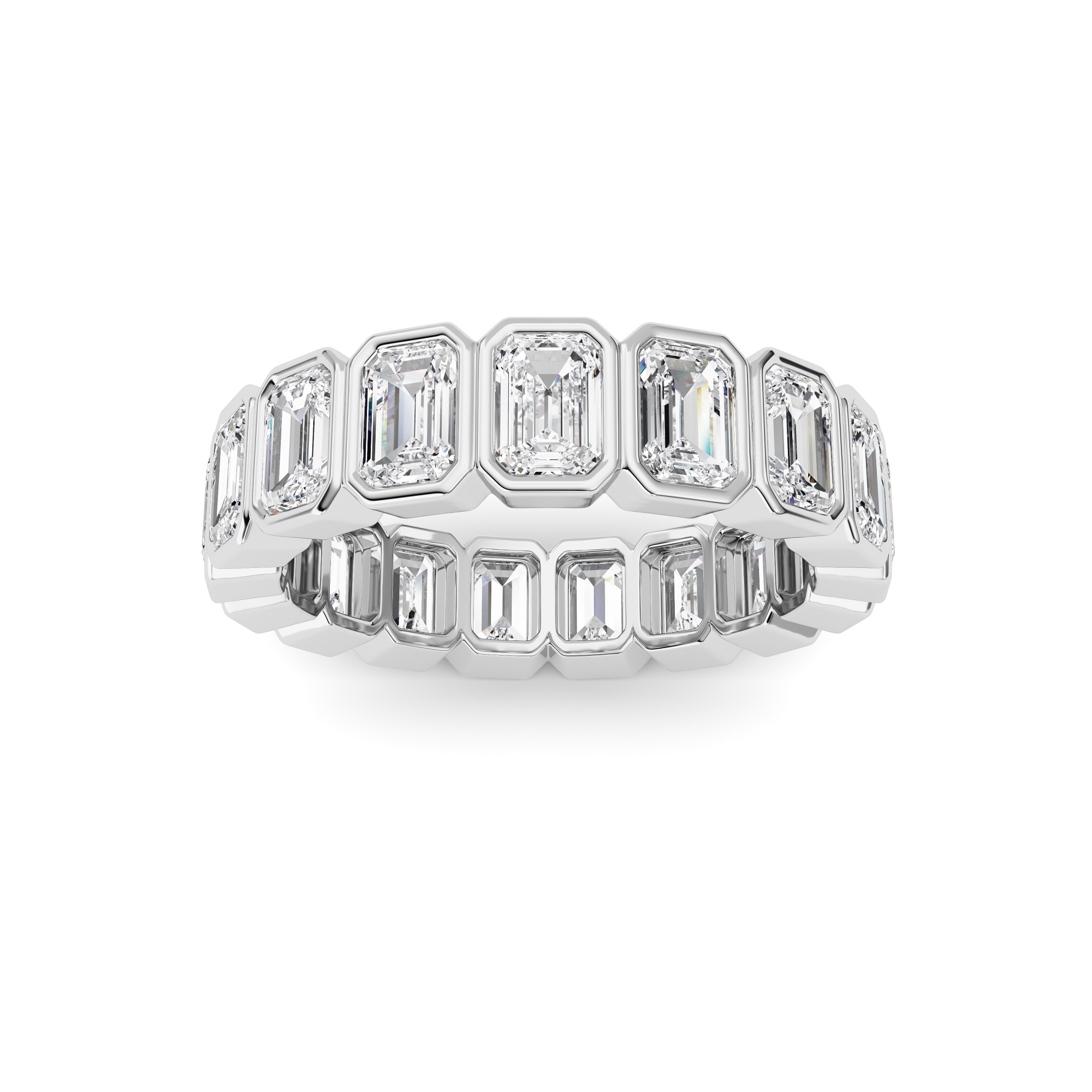 4.25 CT Emerald Diamond Ring in 14K White Gold