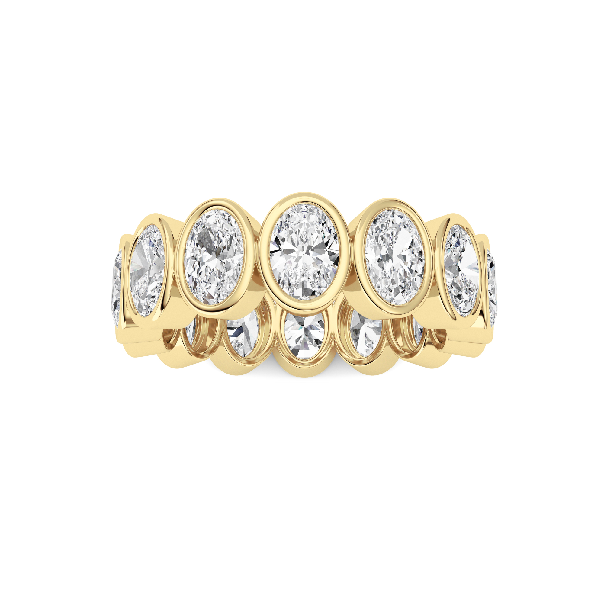 3.5Cttw Oval Shaped Lab Grown Diamond ( F / VS ) Eternity Band set in 14K Yellow Gold