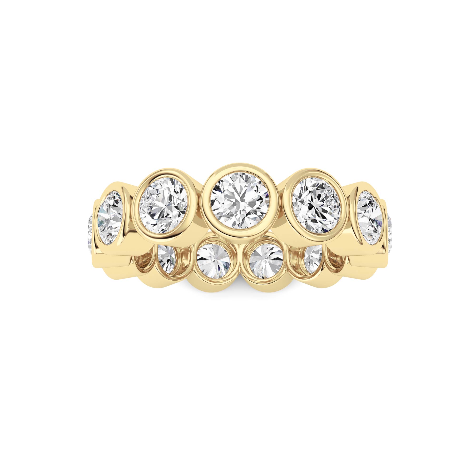 3.2Cttw Round Shaped Lab Grown Diamond ( F / VS ) Eternity Band set in 14K Yellow Gold