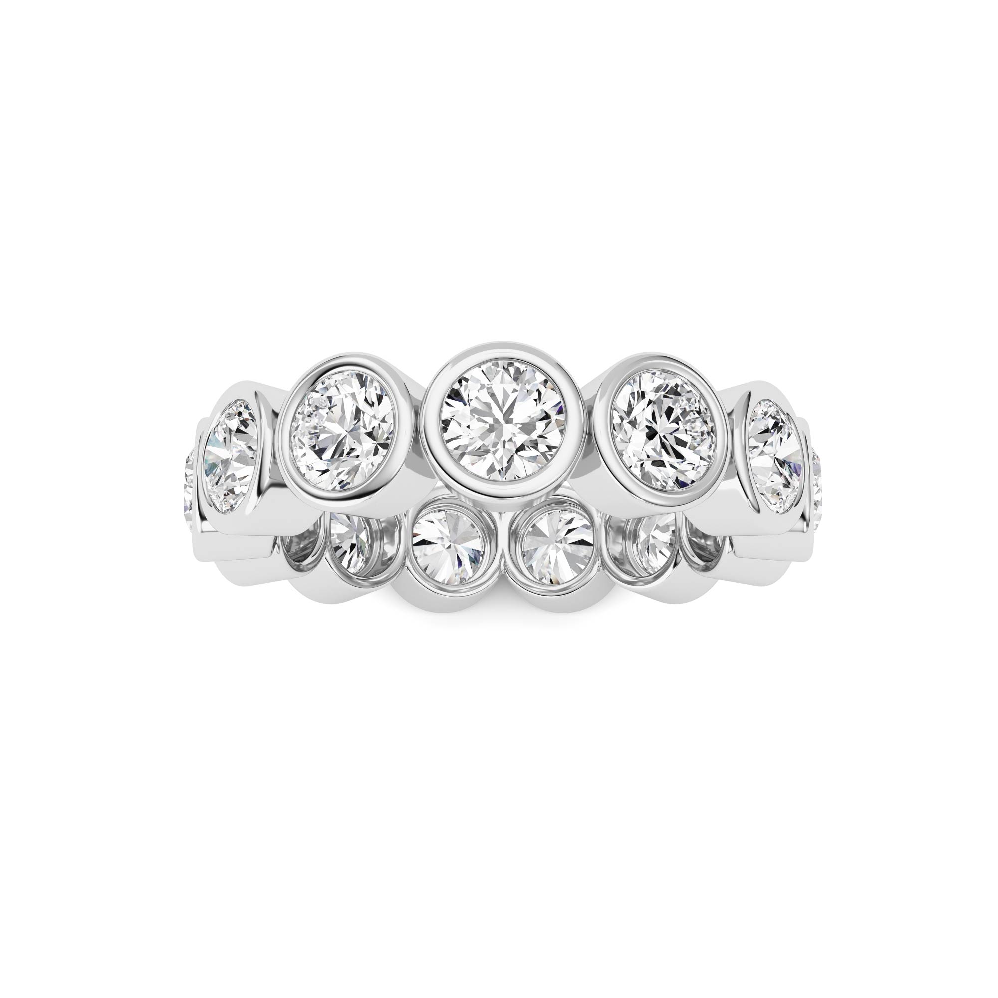 3.2Cttw Round Shaped Lab Grown Diamond ( F / VS ) Eternity Band set in 14K White Gold