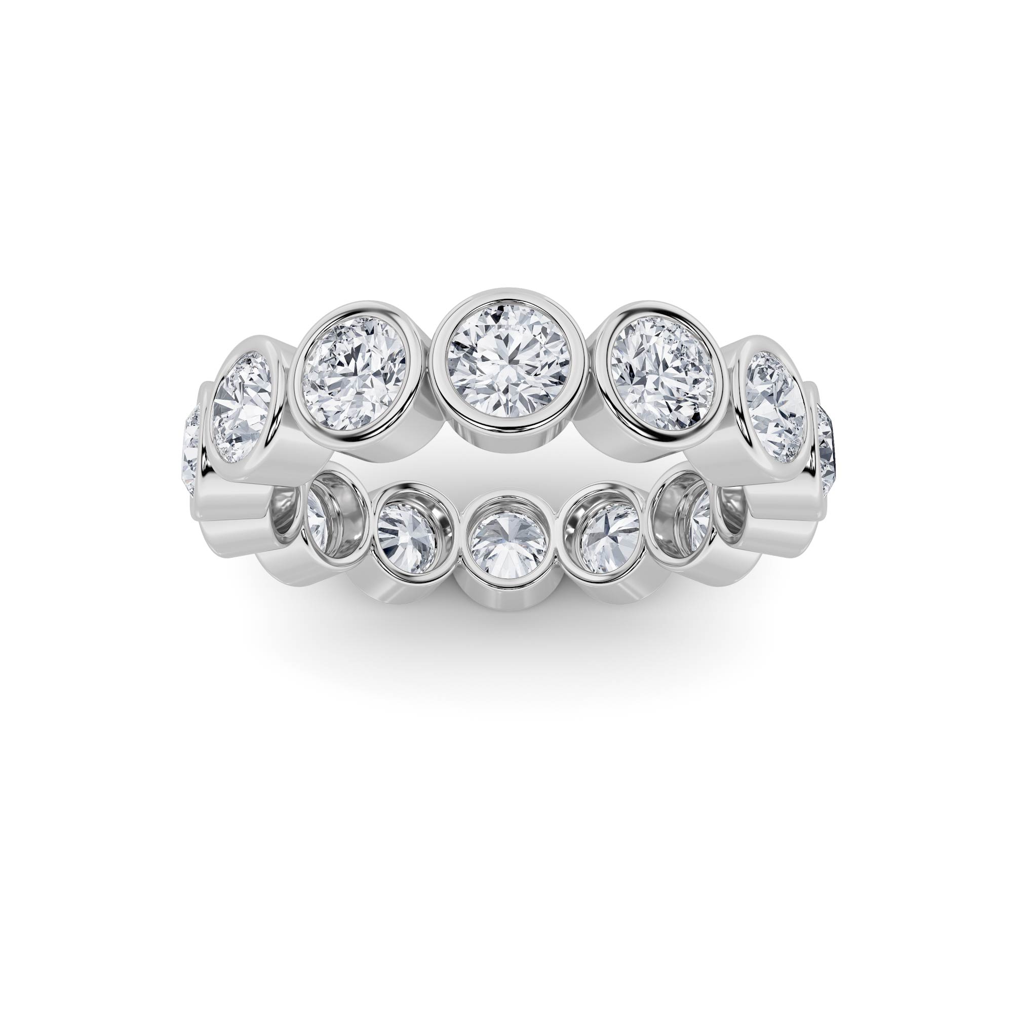 3.5Cttw Round Shaped Lab Grown Diamond ( F / VS ) Eternity Band set in 14K White Gold