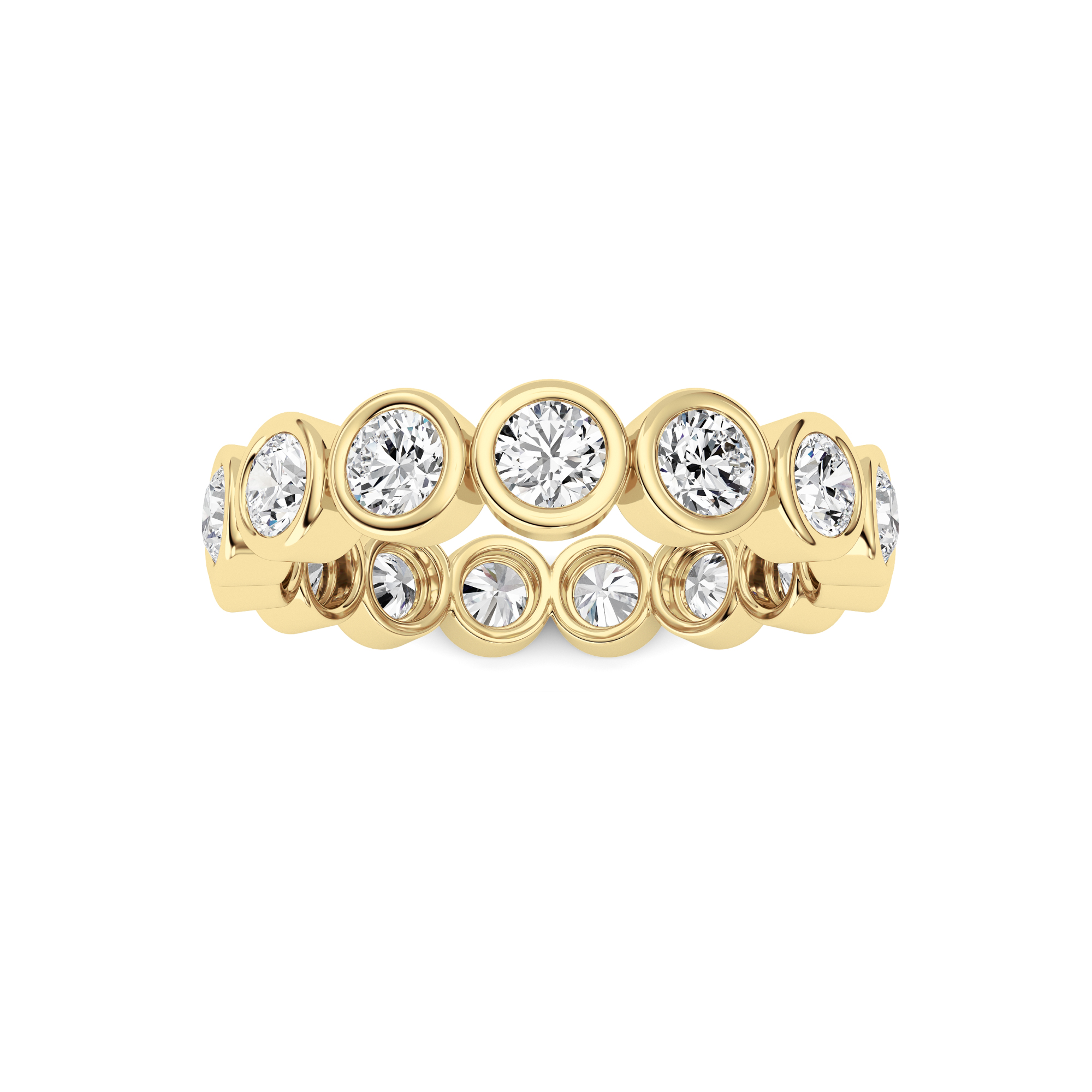 3.8Cttw Round Shaped Lab Grown Diamond ( F / VS ) Eternity Band set in 14K Yellow Gold