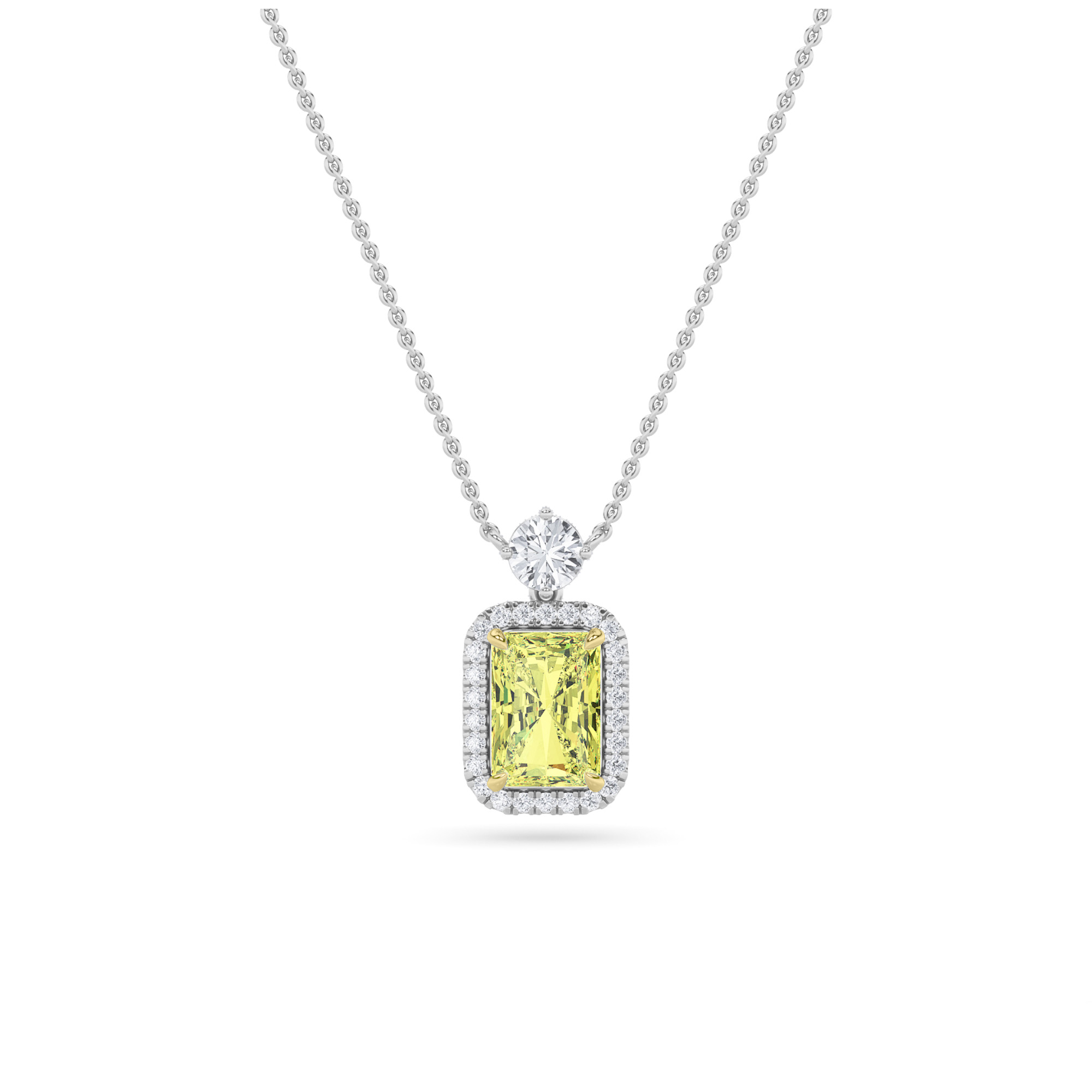 2.5 Carat Radiant Diamond Necklace