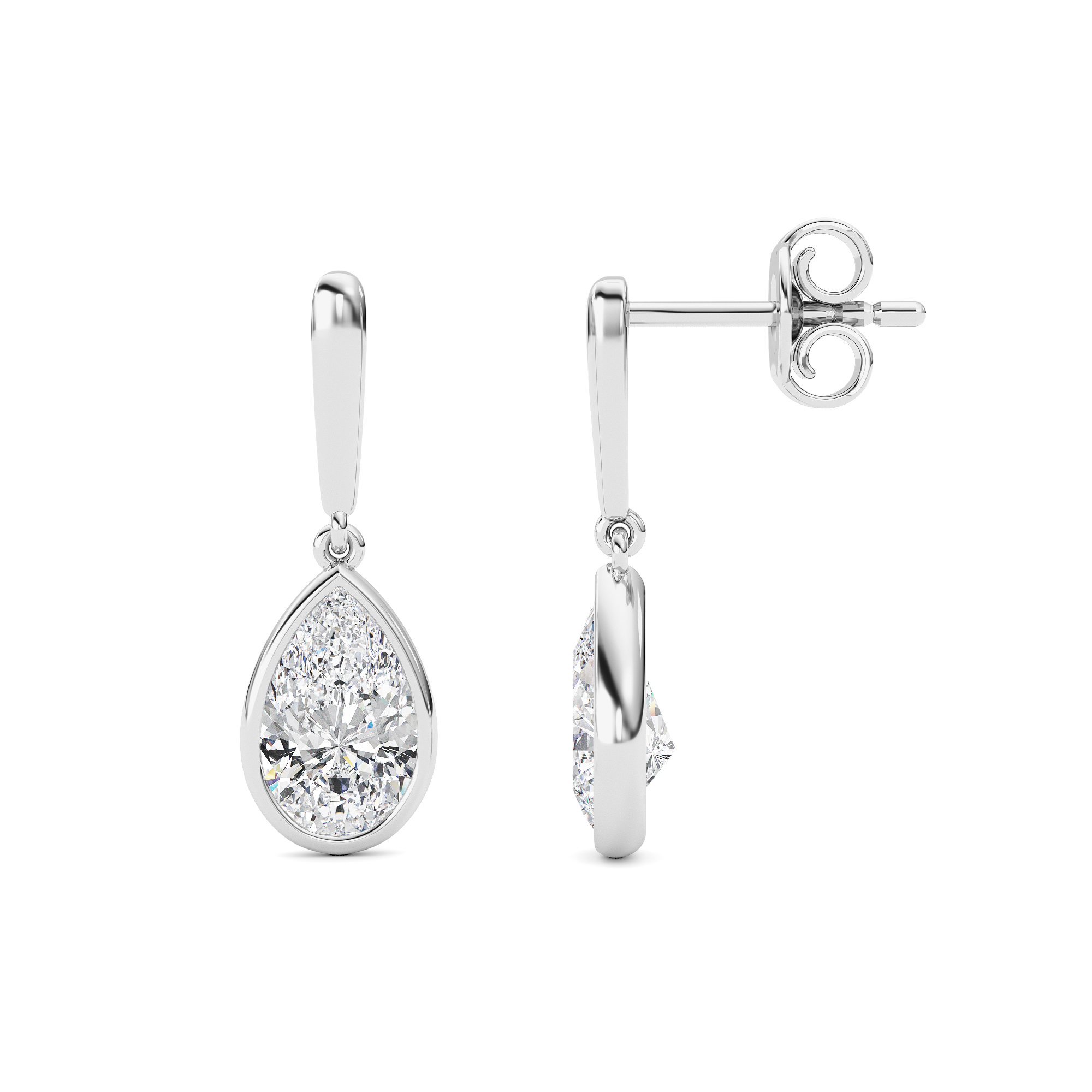 Esencia Plena lab grown diamond earrings, side profile